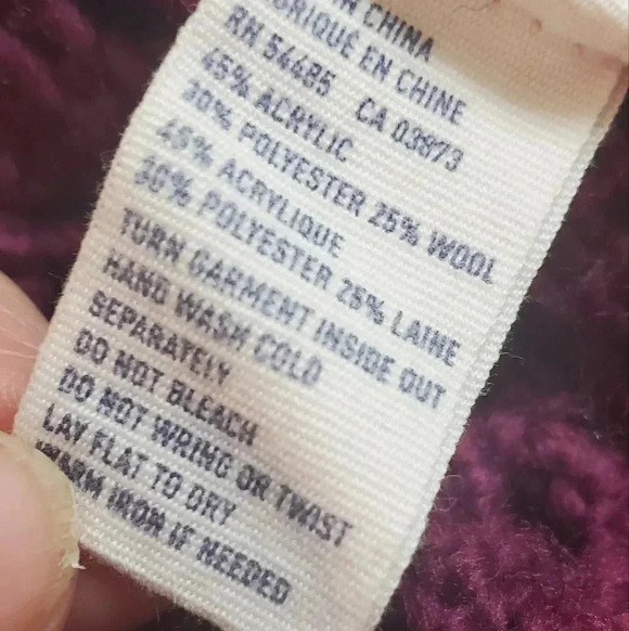 American Eagle Sweater Fair Isle Crew Neck wool blend Purple Orange Pinks Size L - Picture 7 of 13